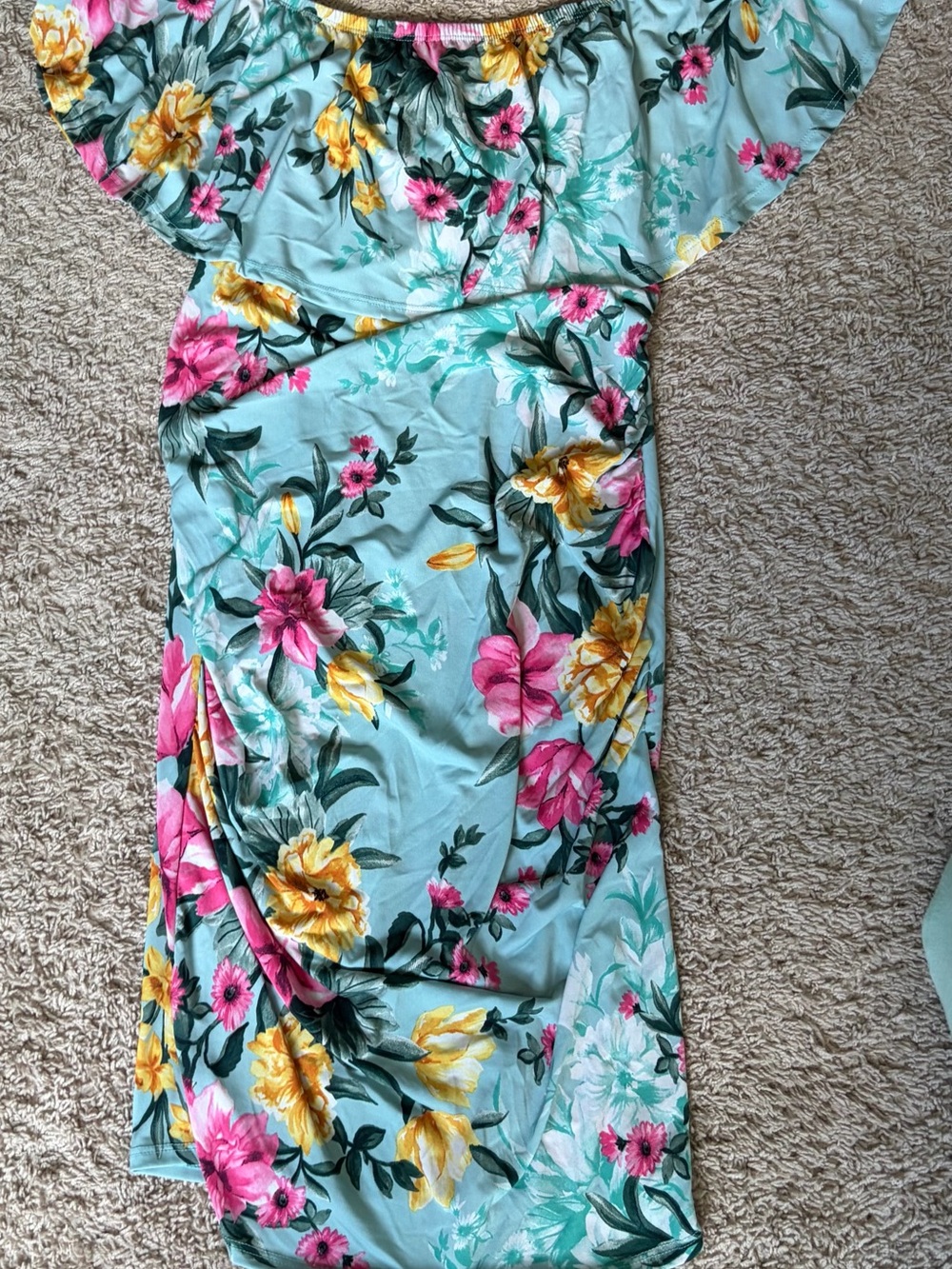 My Bump Floral Off Shoulder Maternity Dress